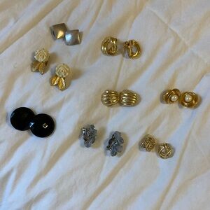 8 pair of Vintage clip-on earrings.